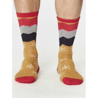 Meias spm278-snowflake-socks-mustard