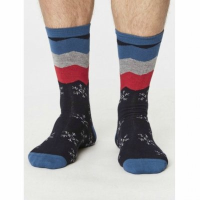 Meias spm278-snowflake-socks-navy