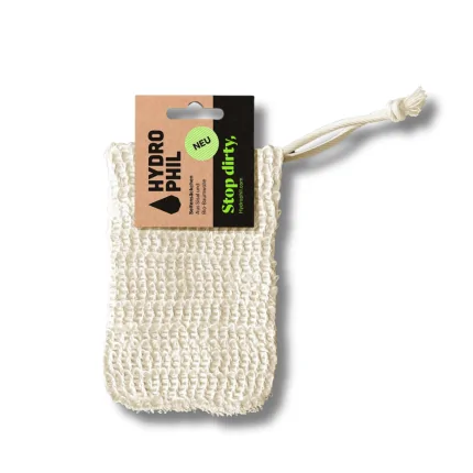 A Bolsa para Sabonete da Hydrophil é o acessório ideal para a sua rotina de higiene diária. Perfeita para guardar um sabonete sólido ou para aproveitar até ao último uso aqueles pequenos pedaços que normalmente se perdem pelo lavatório.