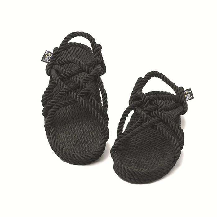 As sandálias de corda JC Black são feitas com o reaproveitamento de cordas. Sandálias eco-sustentáveis ​​que ajudam a reduzir o impacto ambiental.
