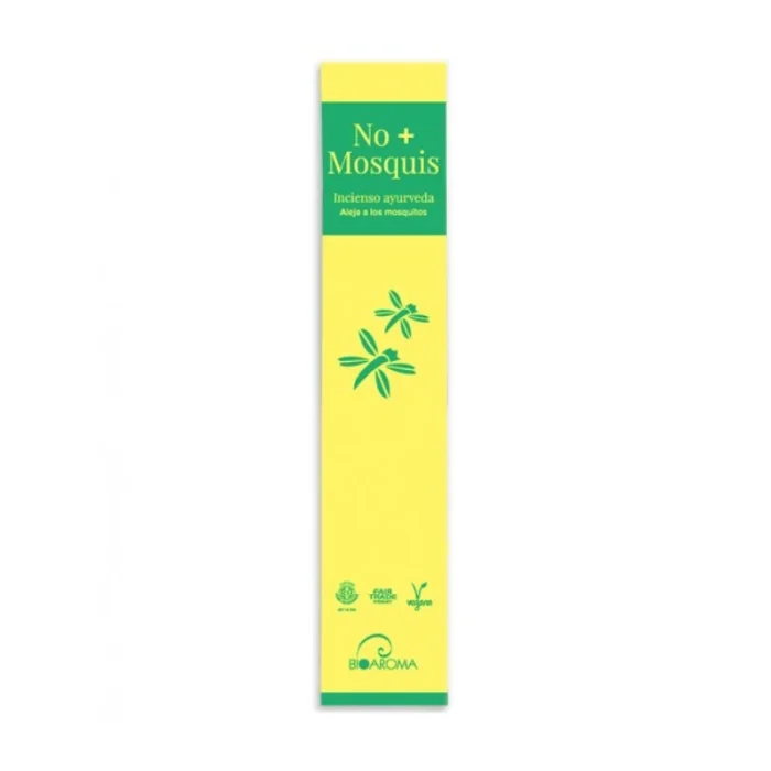 Incenso repelente de mosquitos que combina plantas tradicionais, pó de neem e óleos essenciais puros de citronela e eucalipto.
