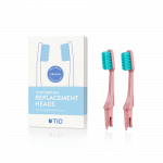 O sistema de substituição/recarga da cabeça e cerda da escova de dentes da TioCare economiza 70% de desperdício.