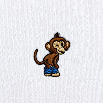 Detalhe T-shirt Ay Caramba Organic Monkey em algodão orgânico
