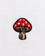 Detalhe T-shirt Fungi Organic Monkey em algodão orgânico