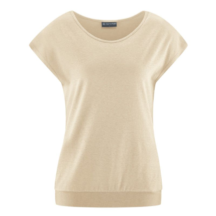 T-Shirt casual "mandala" com um corte e ajuste descontraído em cânhamo e algodão orgânico. T-shirt produzida pela marca alemã Hempage.