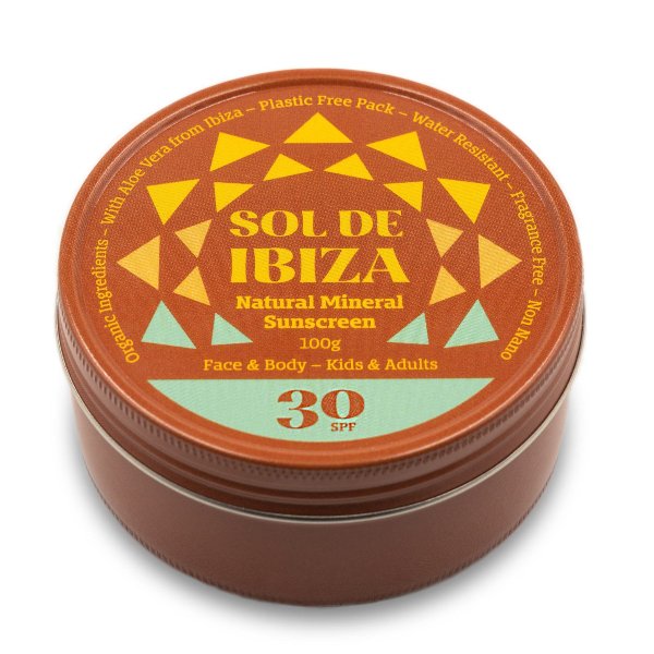 protetor-solar-sol-ibiza-spf30-2 Protetor Solar Mineral SPF30 Sol de Ibiza em embalagem de alumínio reutilizável