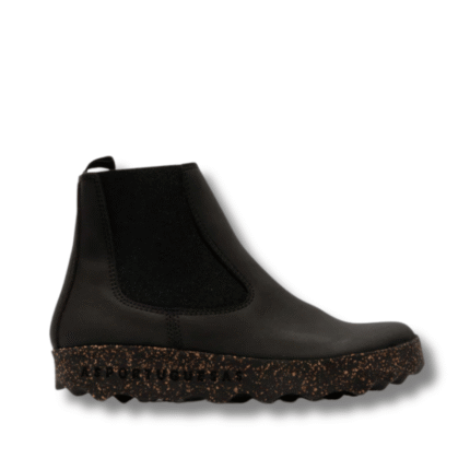 Botas Chelsea veganas Civet As Portuguesas, na cor preto, com elásticos laterais