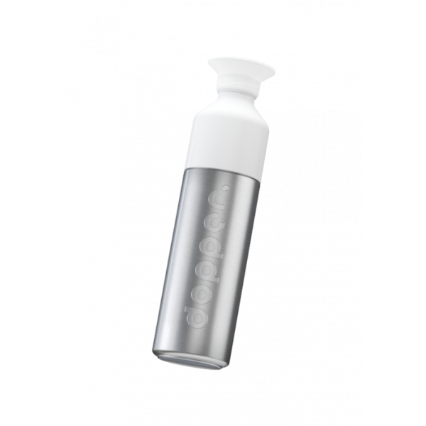 A garrafa Dopper de Aço Inoxidável tem a opção de ser uma garrafa ou uma garrafa com copo. Nenhuma garrafa Dopper tem BPA.
