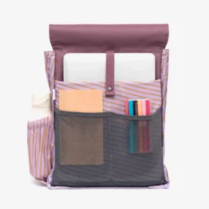 Mochila Lefrik Handy Mini Backpack em poliéster reciclado com bolso interior para garrafa e bolso de segurança nas costas.