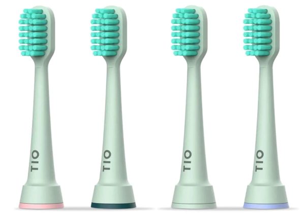 Recargas em bioplástico para escova de dentes elétricas da Sonicare. Recargas feitas com mais de 98% de matérias-primas renováveis.