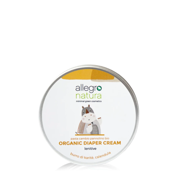 O creme biológico para a muda da fralda combina o poder calmante e hidratante da calêndula, aveia, farelo de arroz, manteiga de karité e da vitamina E.