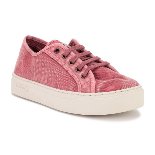 Estes sneakers Old Gavi, cor rosa, foram fabricados em Espanha e com materiais ecológicos que respeitam o meio ambiente. Calçado Vegan.