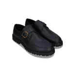 Sapatos monkstrap veganos masculinos Miles Black, ideais para o homem moderno que valoriza estilo e sustentabilidade