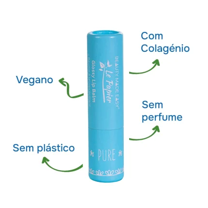 Bálsamo labial enriquecido com óleo de coco, óleo de amêndoa e manteiga de karité para uma hidratação profunda e uma suavidade duradoura.