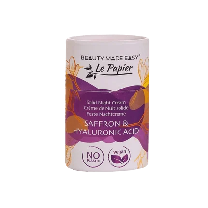 Creme de noite sólido desenvolvido para nutrir e cuidar da pele durante o descanso, com uma fórmula rica e reconfortante, mas de rápida absorção