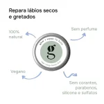 Mantenha os seus lábios suaves, nutridos e protegidos com o Bálsamo Labial Reparador da Grums, uma fórmula 100% natural e vegana.