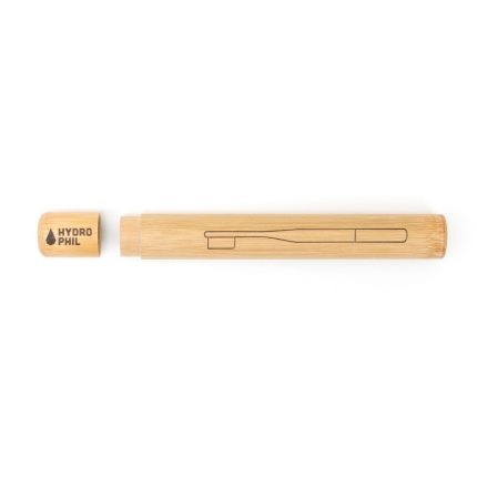 Porta escovas de bambu para a sua escova de dentes sustentável Hydrophil. Estojo em bambu natural, com orifícios para prevenir odores.