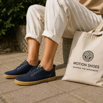 Sapatos Citizen da Motion Shoes em marino, veganos e sustentáveis, com exterior em algodão orgânico