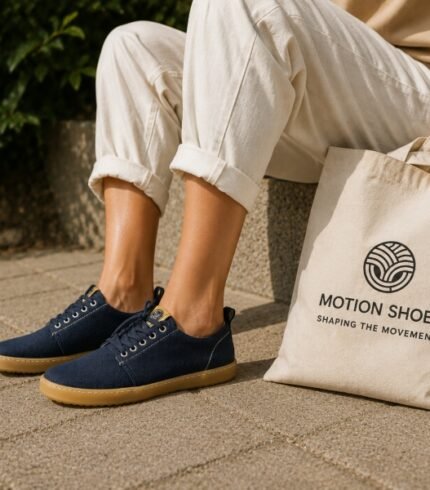 Sapatos Citizen da Motion Shoes em marino, veganos e sustentáveis, com exterior em algodão orgânico