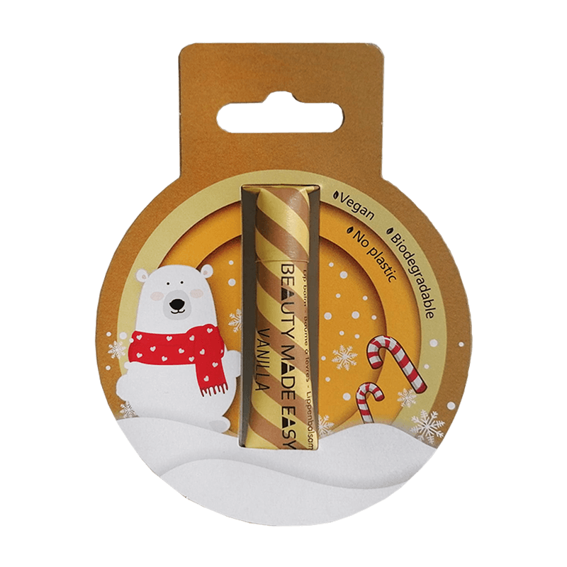 BME-1407-Balsamo-Labial-Edicao-de-Natal-Beauty-Made-Easy-Baunilha_01-2 O Bálsamo Labial de Baunilha é perfeito para colocar na meia de Natal! O sabor doce e suave da baunilha, envolve os lábios numa sensação reconfortante de biscoitos de Natal acabados de sair do forno.