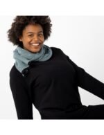 Cachecol artesanal Veraluna Organic On Black Turmalina em algodão orgânico, feito à mão na Índia.