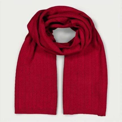 Cachecol artesanal Veraluna Organic Zas Rojo em algodão orgânico vermelho, feito à mão na Índia.