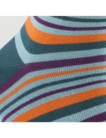 Meias Veraluna Multistripes Oceano em algodão orgânico, produzidas de forma ética na Turquia.