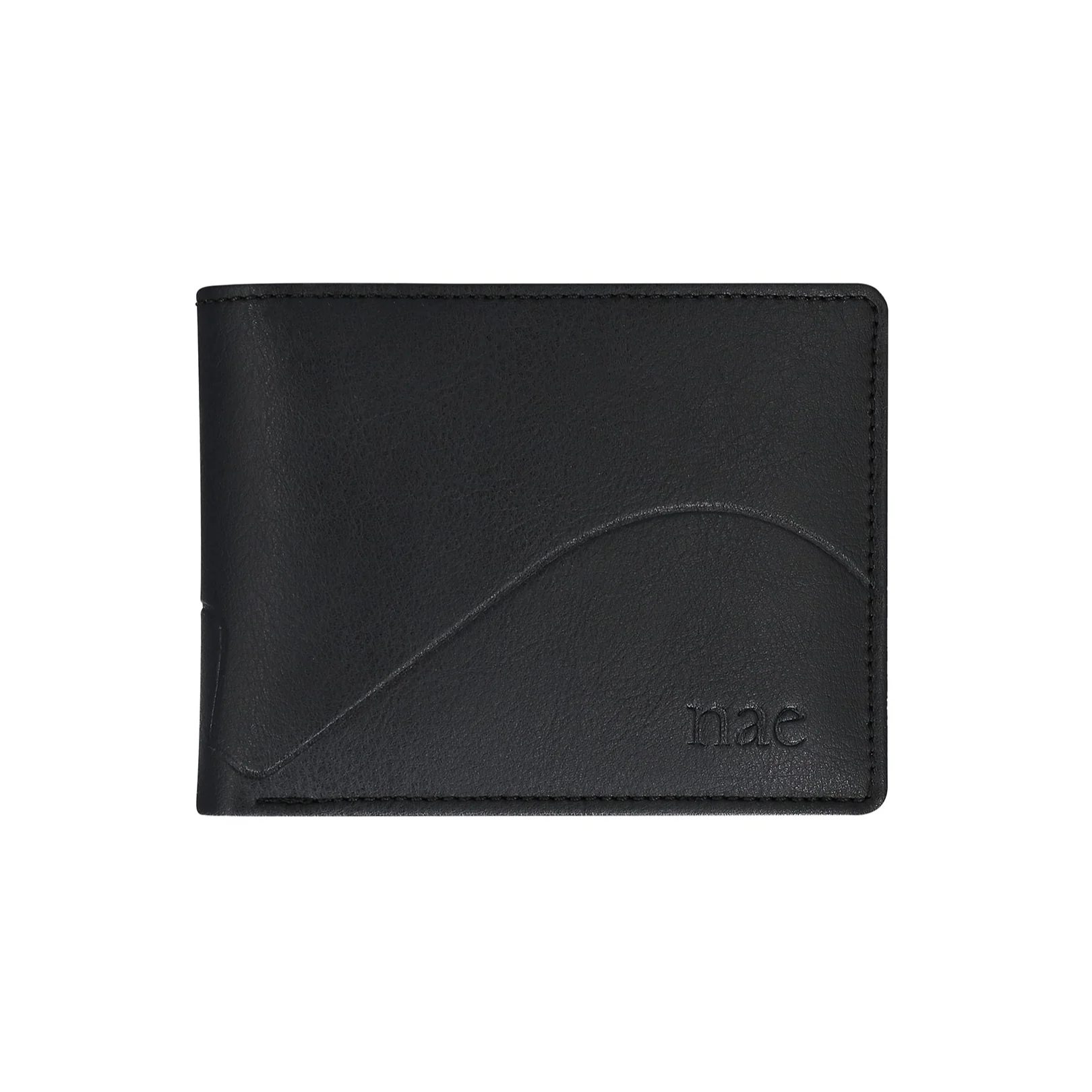 Bari Black Carteira vegan Bari Black trifold em material texturizado, preto.