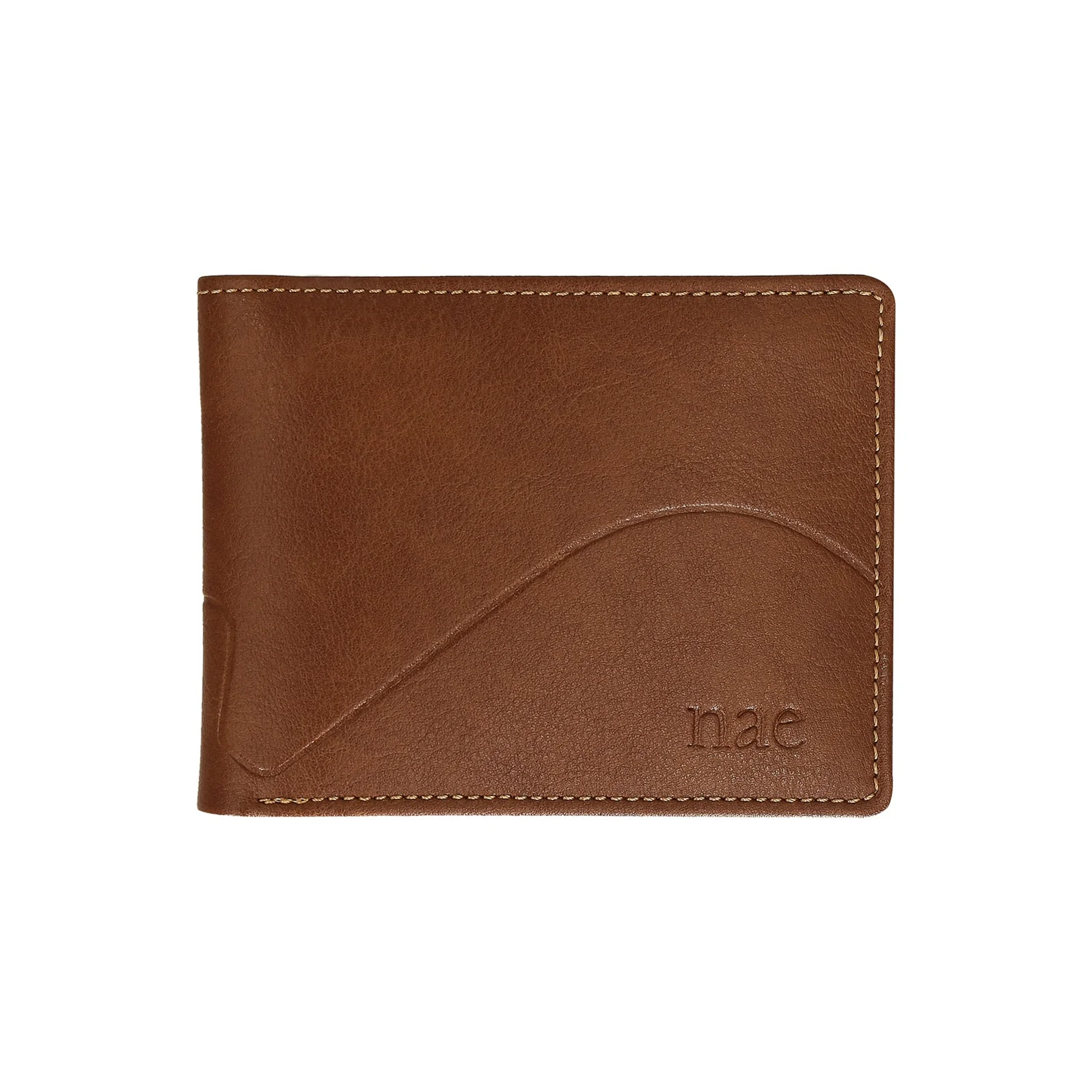 Bari Brown Carteira vegan Bari Brown trifold em material texturizado, castanha.