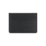 Porta-cartões vegan Breda Black em microfibra texturizada preta.