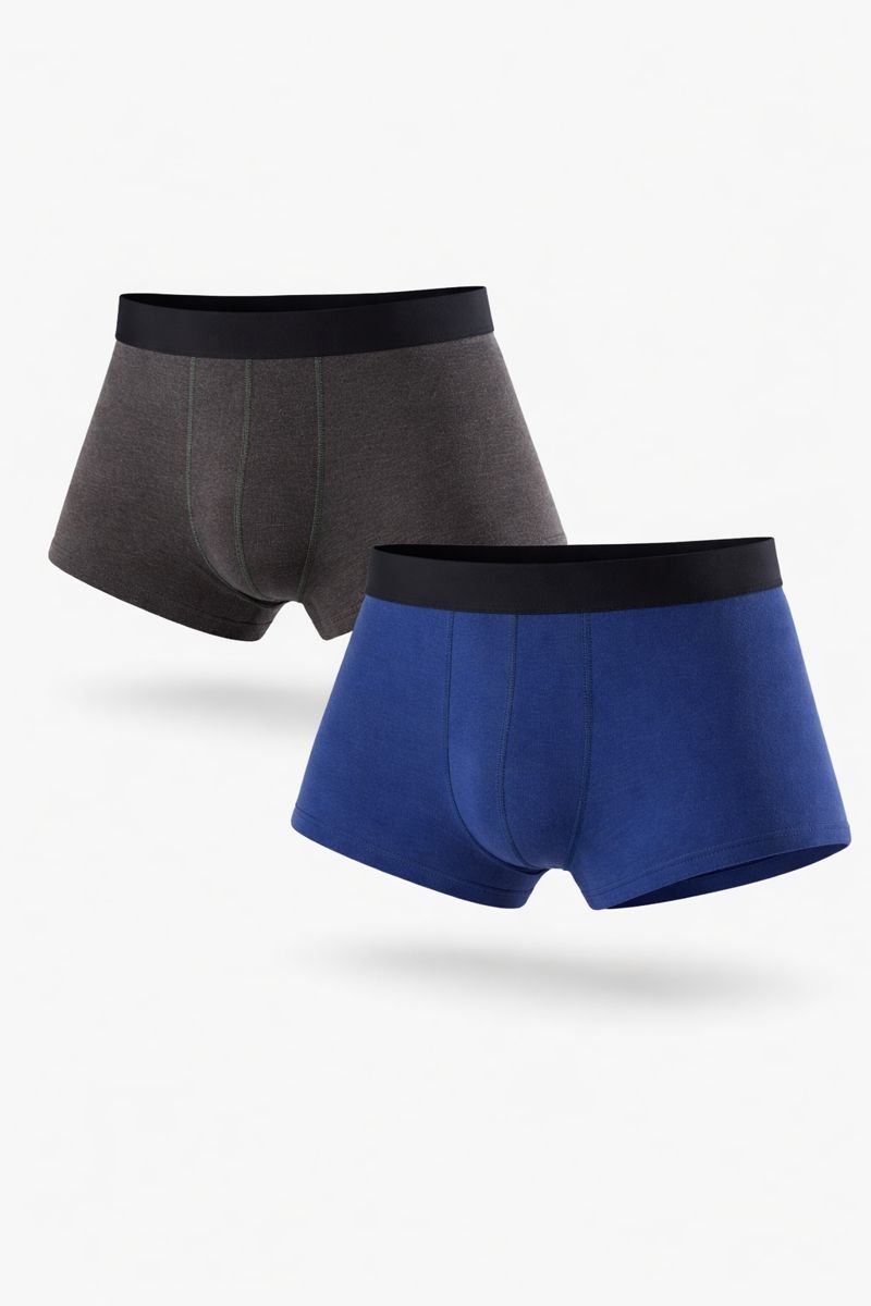 veraluna-epack-trunk-man-black-navy 1 Pack de 2 boxers Veraluna em algodão orgânico, um preto e um azul-marinho.