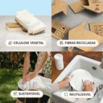 Pack de esponjas ecológicas Natulim com fibras naturais e recicladas.