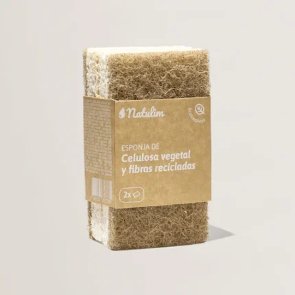 Pack de esponjas ecológicas Natulim com fibras naturais e recicladas.