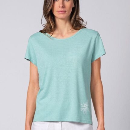 T‑shirt Hempage em cânhamo e algodão orgânico com estampagem discreta