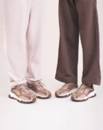 Ténis vegan Hanoi castanho chunky em materiais reciclados