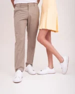 Ténis vegan Kario branco em materiais reciclados