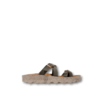 Sandálias veganas da As Portuguesas em cor kaki com fivelas ajustáveis e acabamento tipo nobuck