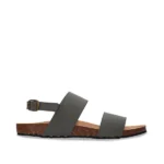 Sandálias vegan Savai verdes em nobuk com palmilha em cortiça e sola reciclada