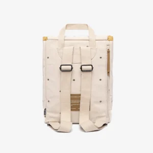 Mochila Lefrik Kaut Mini Arles feita em RPET reciclado com design minimalista e bolso traseiro de segurança.