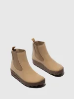 Botas Chelsea veganas Civet As Portuguesas, na cor bege, com elásticos laterais