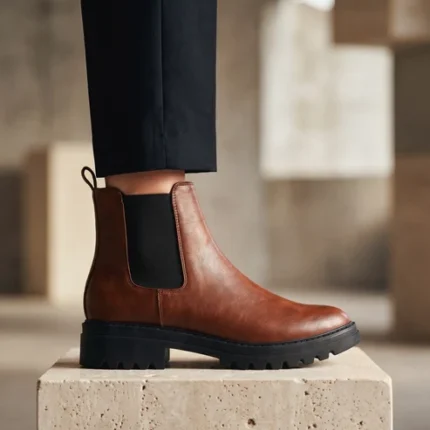 Botins Chelsea Vegan Evie Castanho | NAE Vegan Shoes